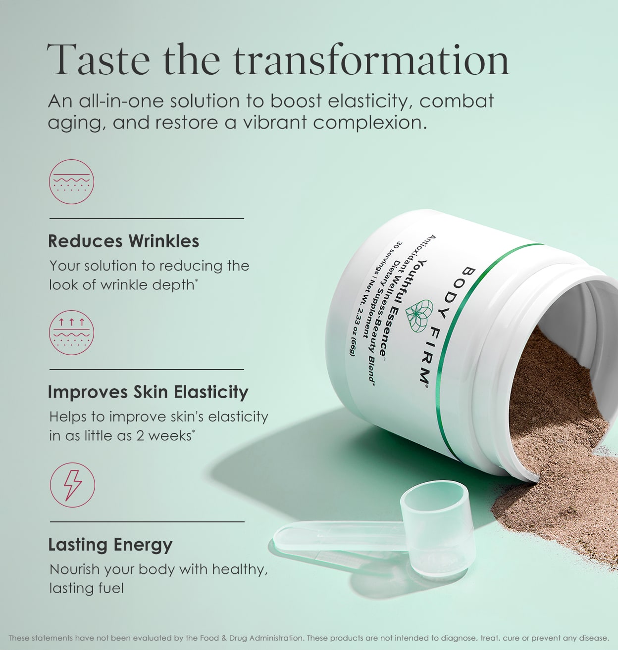 Body Firm product with text on a light green background